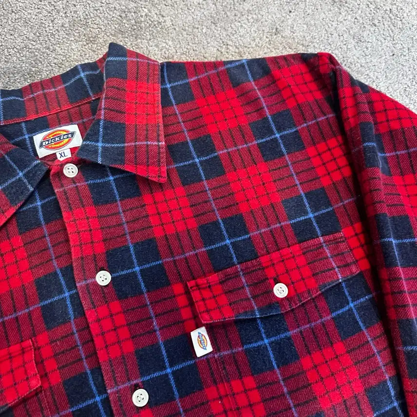[BUNJANG] Dickies Red Plaid Flannel Shirt XL / 디키즈 레드 플란넬 체크 셔츠XL