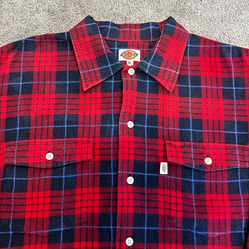 [BUNJANG] Dickies Red Plaid Flannel Shirt XL / 디키즈 레드 플란넬 체크 셔츠XL