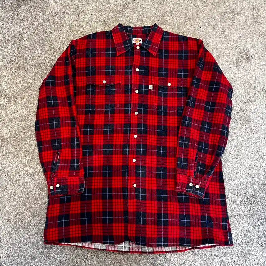 [BUNJANG] Dickies Red Plaid Flannel Shirt XL / 디키즈 레드 플란넬 체크 셔츠XL