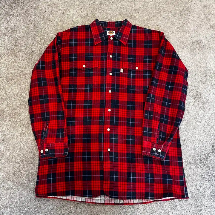 [BUNJANG] Dickies Red Plaid Flannel Shirt XL / 디키즈 레드 플란넬 체크 셔츠XL
