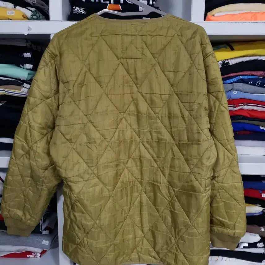 [BUNJANG] Vintage Quilted Jacket Khaki / 빈티지 깔깔리 다이아 퀼팅 자켓 카키
