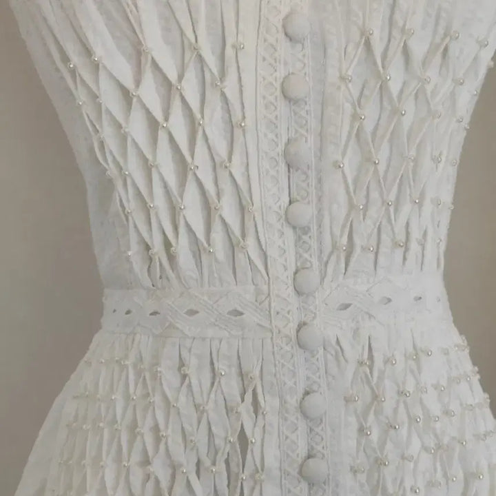 [BUNJANG] Imported Beaded Eyelet Dress / 수입 비즈 아일렛 원피스