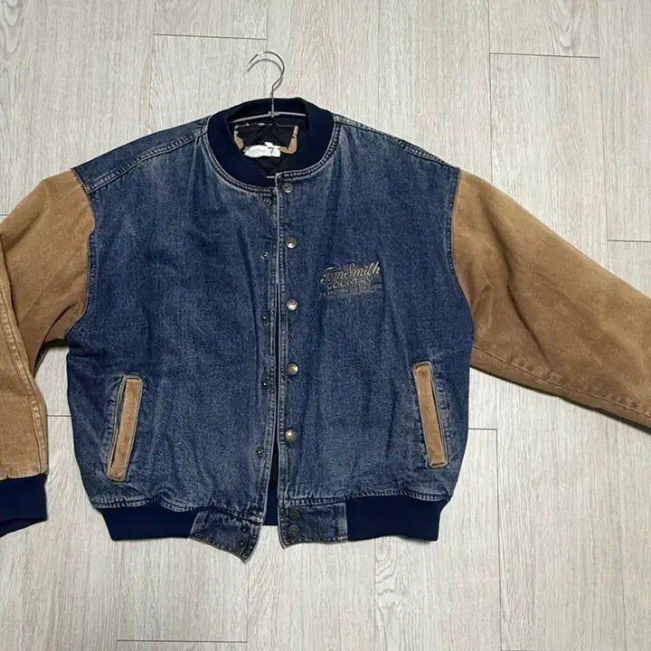 [BUNJANG] Vintage Denim Varsity Jacket / 빈티지 데님 바시티 M