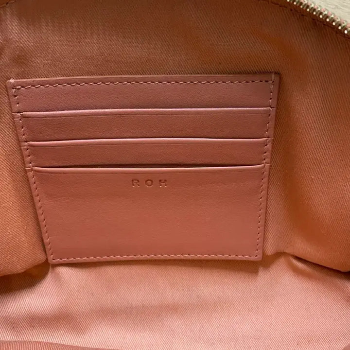 [BUNJANG] ROH Half Moon Pouch Orange Brown Leather Clutch / [새상품급] ROH 하프문 파우치 오렌지 브라운색 가죽 클러치 파우치