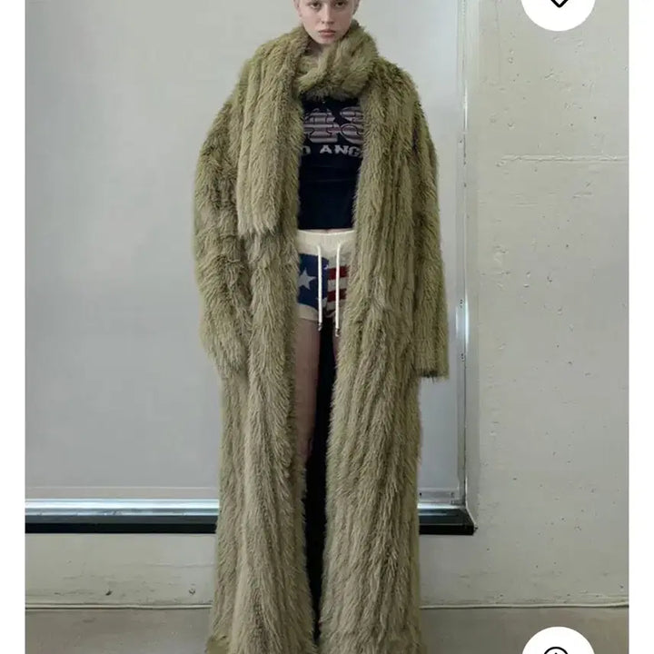 [BUNJANG] Sculptor Reversible Faux Fur Coat Olive / 스컬프터 리버시블 퍼 코트 올리브