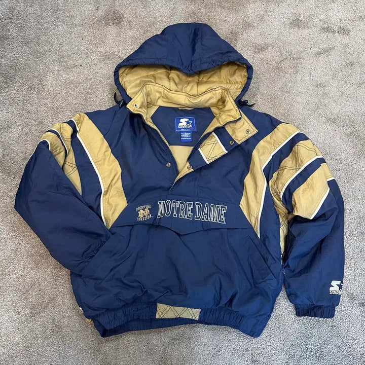 [BUNJANG] Starter Notre Dame Irish 90s Hooded Anorak Jacket L / 스타터 90s 노트르담 아이리쉬 후드 아노락 점퍼L