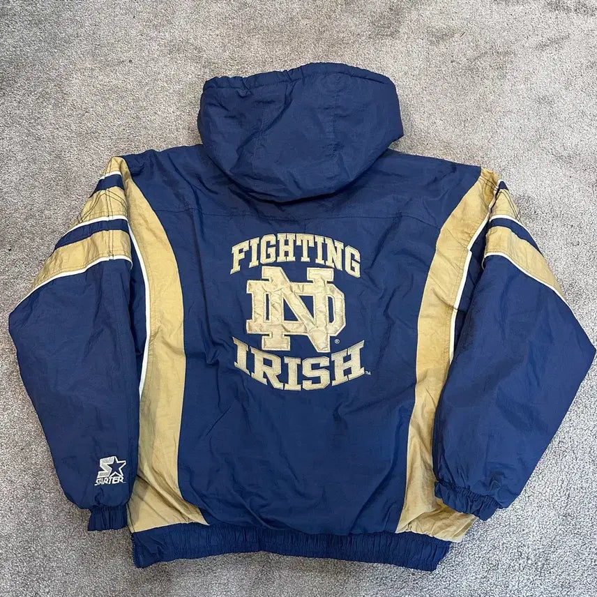 [BUNJANG] Starter Notre Dame Irish 90s Hooded Anorak Jacket L / 스타터 90s 노트르담 아이리쉬 후드 아노락 점퍼L