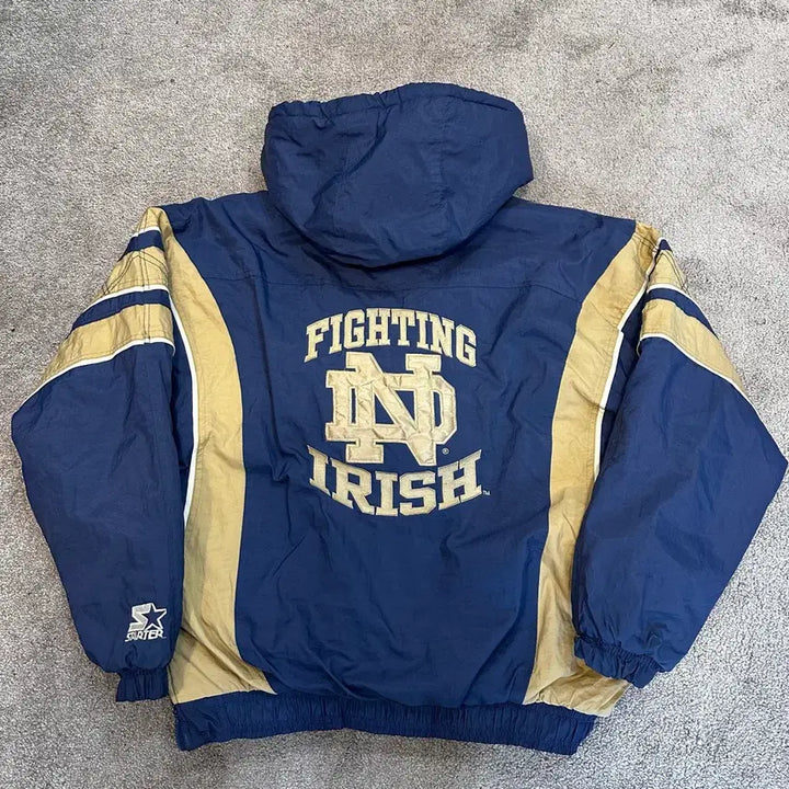 [BUNJANG] Starter Notre Dame Irish 90s Hooded Anorak Jacket L / 스타터 90s 노트르담 아이리쉬 후드 아노락 점퍼L