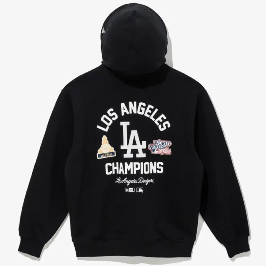 [BUNJANG] New Era MLB LA Dodgers Patched Hoodie Black / [새상품] 뉴에라 MLB LA 다저스 패치드 후드 블랙