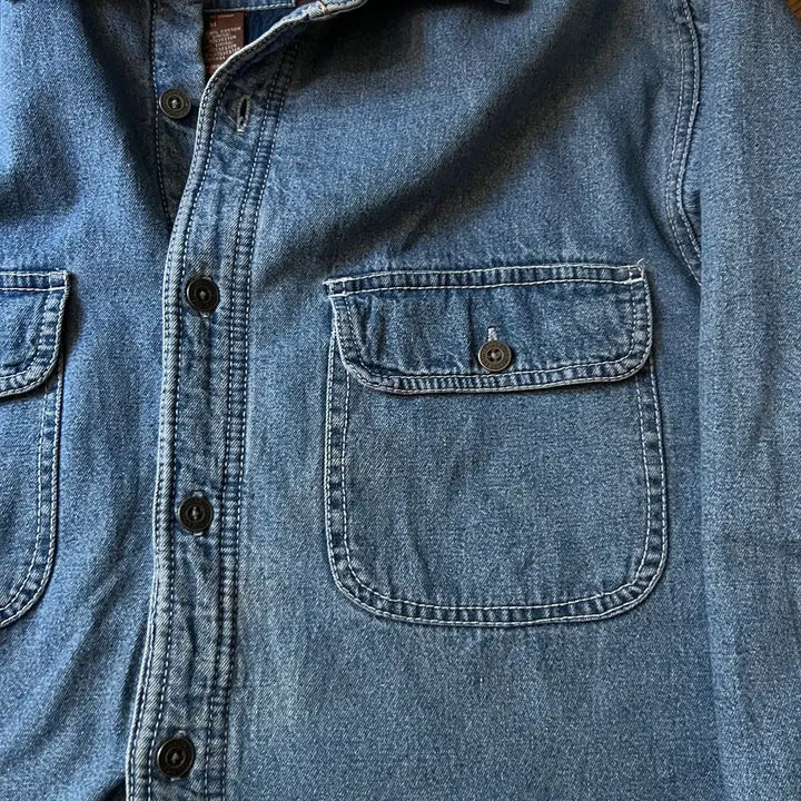 [BUNJANG] Levi's Checkered Fleece Lined Denim Shirt / [M]리바이스 체크 플리스 라이닝 데님 셔츠