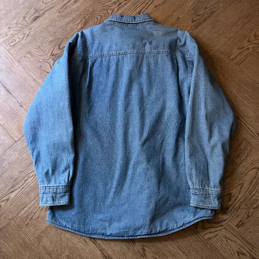 [BUNJANG] Levi's Checkered Fleece Lined Denim Shirt / [M]리바이스 체크 플리스 라이닝 데님 셔츠