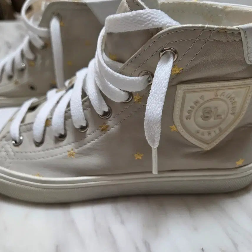 [BUNJANG] Saint Laurent Leather High-Top Sneakers / 생로랑 레더 하이탑 스니커즈