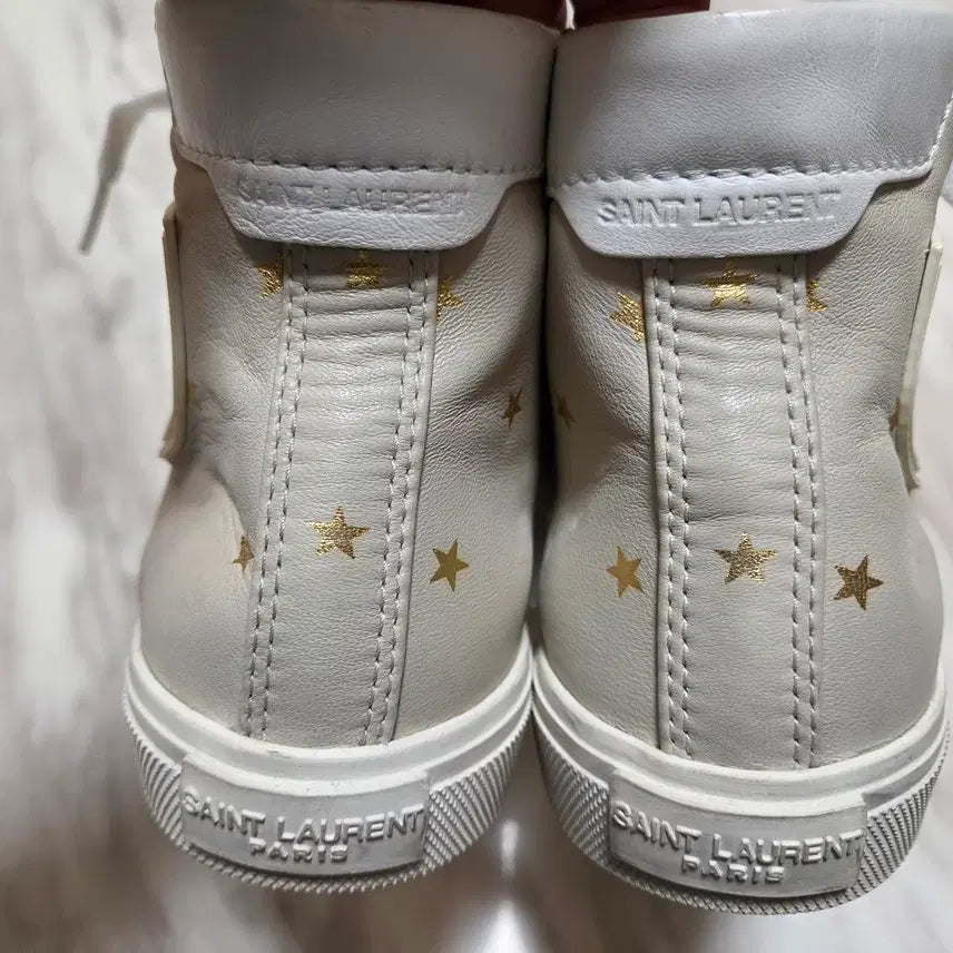 [BUNJANG] Saint Laurent Leather High-Top Sneakers / 생로랑 레더 하이탑 스니커즈