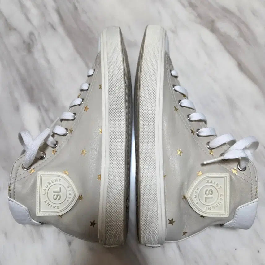 [BUNJANG] Saint Laurent Leather High-Top Sneakers / 생로랑 레더 하이탑 스니커즈