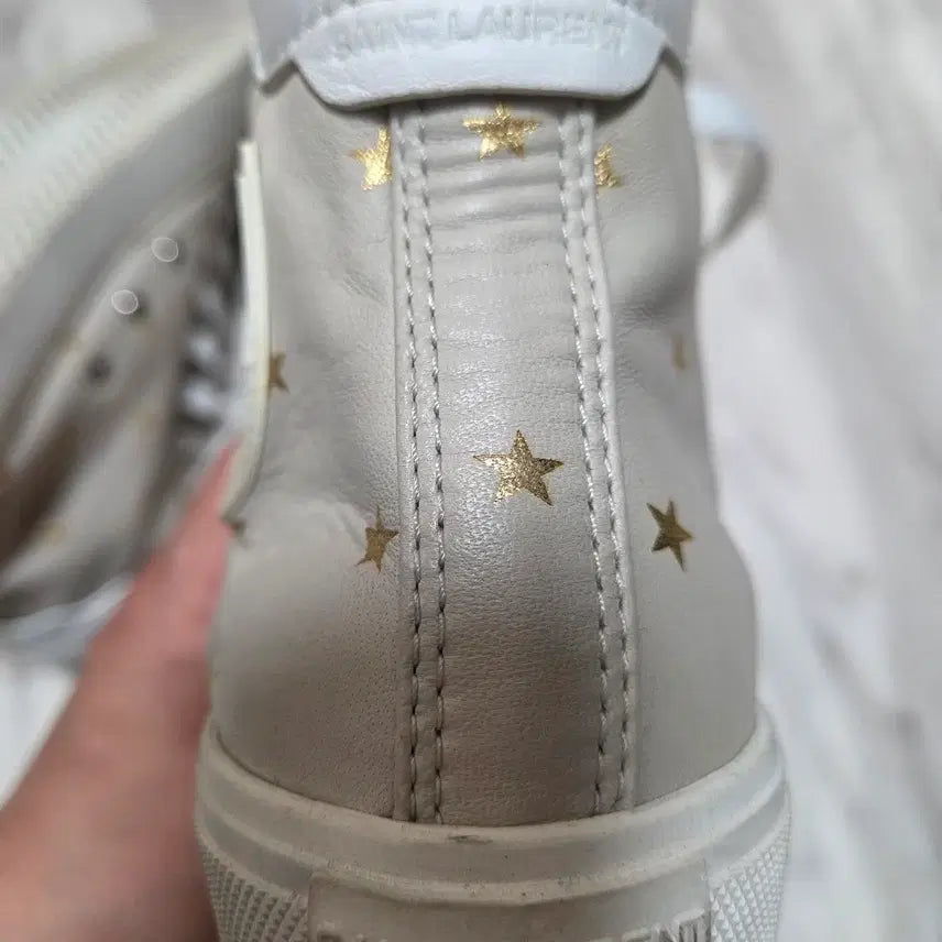 [BUNJANG] Saint Laurent Leather High-Top Sneakers / 생로랑 레더 하이탑 스니커즈