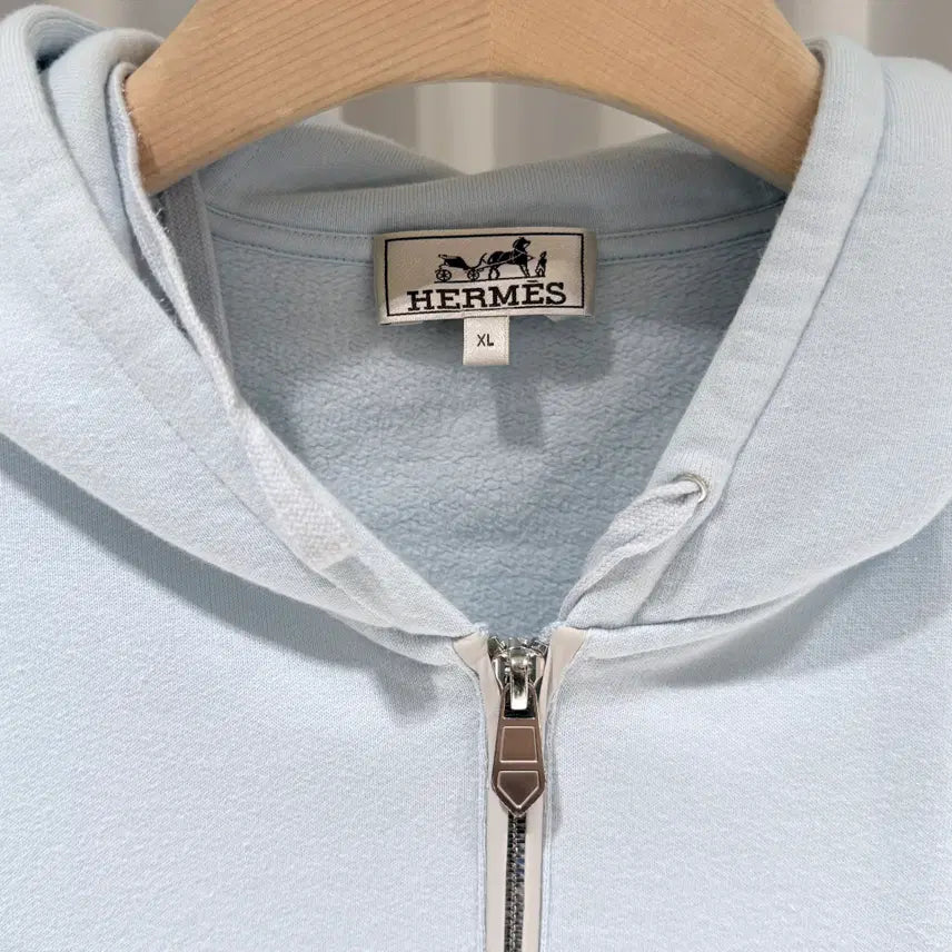 [BUNJANG] Hermes Light Blue Zip-Up Hoodie / ( S+ / XL ) 에르메스 라이트 블루 집업 후디
