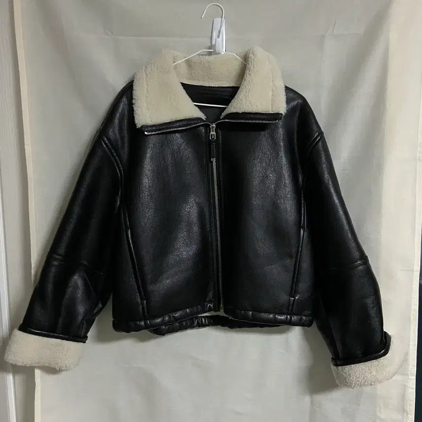 [BUNJANG] VOV Easy Leather Zip-up Mustang Jacket (Size 55) / VOV 보브 21 이지레더 집업 무스탕 (55)