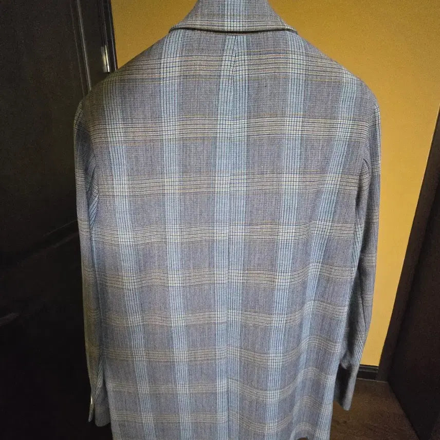 [BUNJANG] NICE CLAUP Blue Brown Double Check Blazer / 나이스클랍 블루브라운 더블체크 블레이저