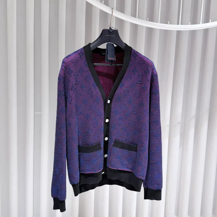 [BUNJANG] Louis Vuitton Optical Monogram Jacquard Cardigan / ( S+ / XL ) 루이비통 옵티컬 모노그램 자카드 가디건