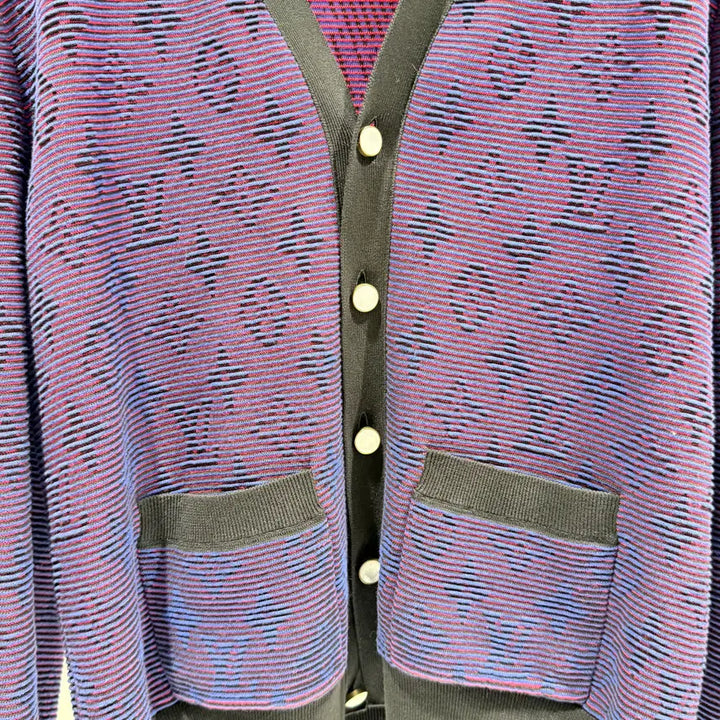 [BUNJANG] Louis Vuitton Optical Monogram Jacquard Cardigan / ( S+ / XL ) 루이비통 옵티컬 모노그램 자카드 가디건