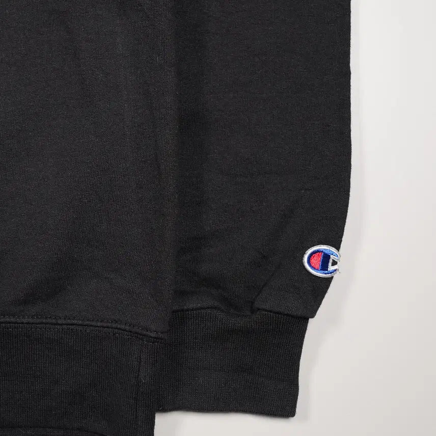 [BUNJANG] Champion Mesh Font Logo Sweatshirt Black (M) / 챔피온 메쉬폰트 로고 맨투맨 스웻셔츠 블랙 M사이즈