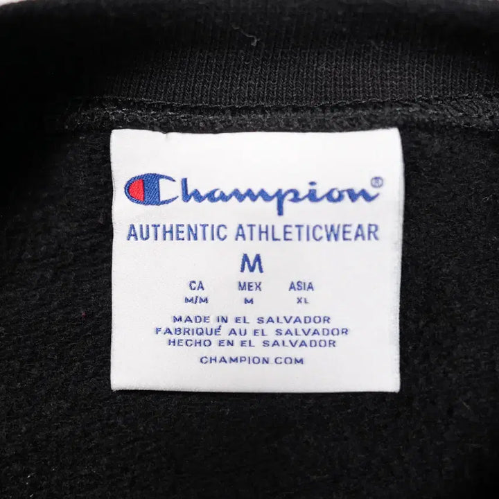 [BUNJANG] Champion Mesh Font Logo Sweatshirt Black (M) / 챔피온 메쉬폰트 로고 맨투맨 스웻셔츠 블랙 M사이즈