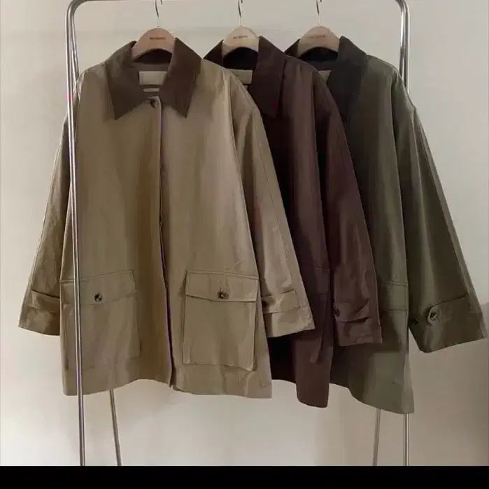 [BUNJANG] Self Service Pocket Trench Work Jacket - Beige / 셀프서비스 포켓 트렌치 워크자켓 베이지