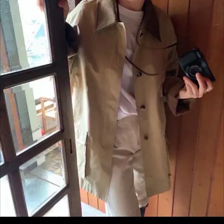 [BUNJANG] Self Service Pocket Trench Work Jacket - Beige / 셀프서비스 포켓 트렌치 워크자켓 베이지