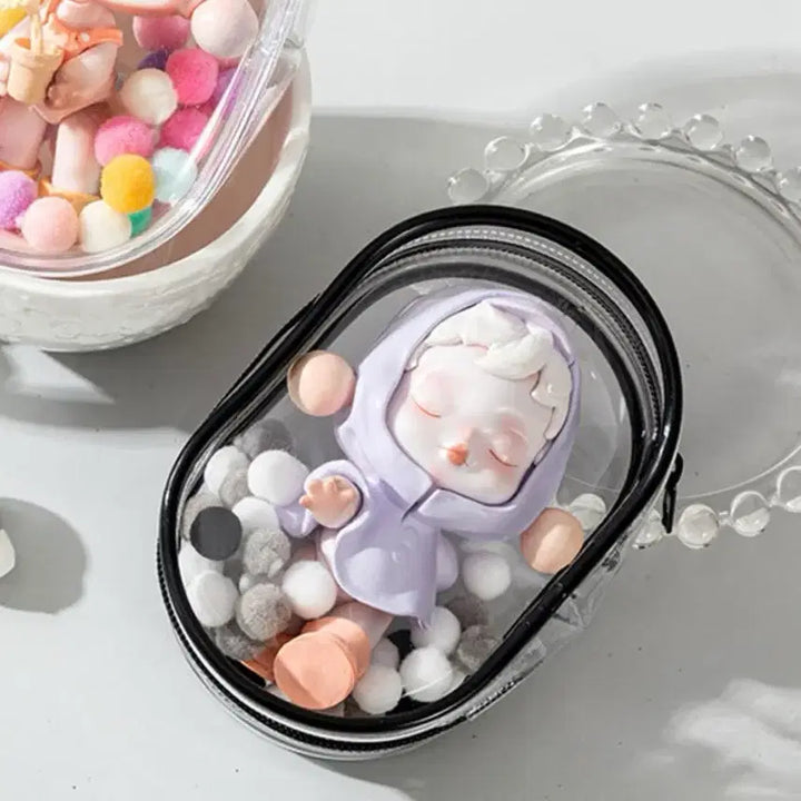 [BUNJANG] PVC Transparent Pouch Compatible with Labubu Skullpanda / PVC 투명 파우치 라부부 스컬판다 호환