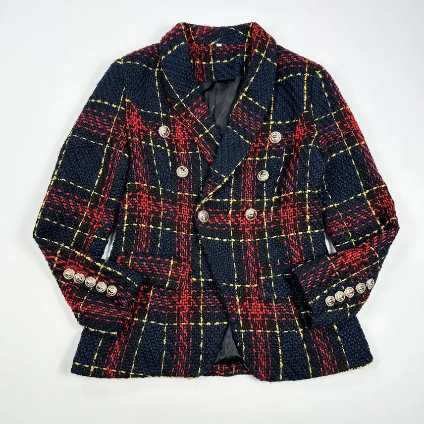 [BUNJANG] VTG Tweed Check Blazer Jacket (L) / VTG 빈티지 트위드 체크 블레이저 자켓 (L 여성추천)