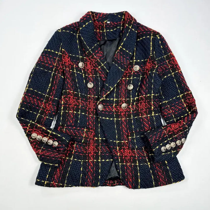 [BUNJANG] VTG Tweed Check Blazer Jacket (L) / VTG 빈티지 트위드 체크 블레이저 자켓 (L 여성추천)