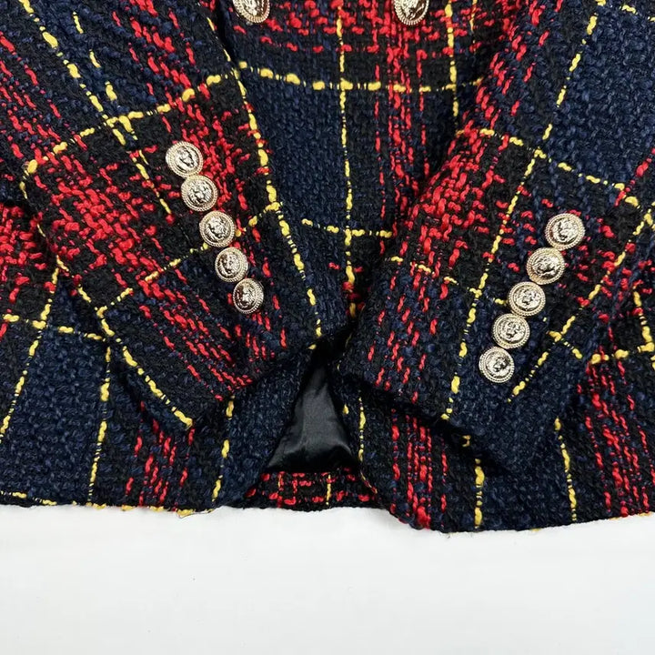 [BUNJANG] VTG Tweed Check Blazer Jacket (L) / VTG 빈티지 트위드 체크 블레이저 자켓 (L 여성추천)