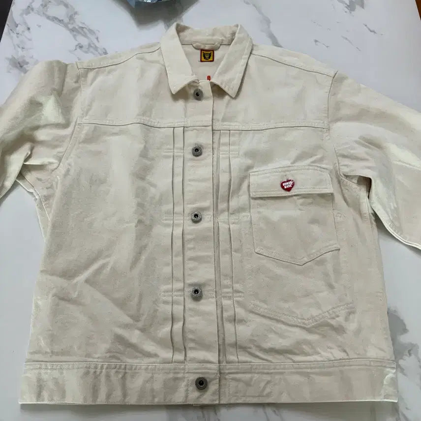 [BUNJANG] Human Made Natural Denim Work Jacket - White Owl / [L]휴먼메이드 내츄럴 데님 워크자켓 화이트 부엉이