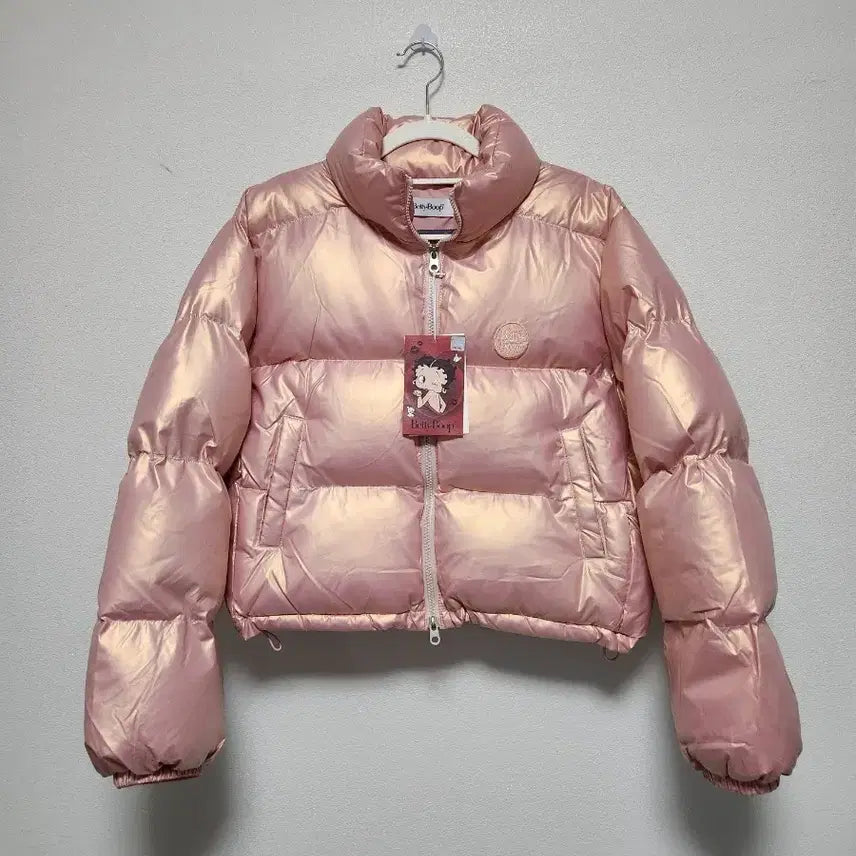 [BUNJANG] Betty Boop Pink Crop Padded Jumper / 베티붑 핑크 크롭 패딩 점퍼(새제품)