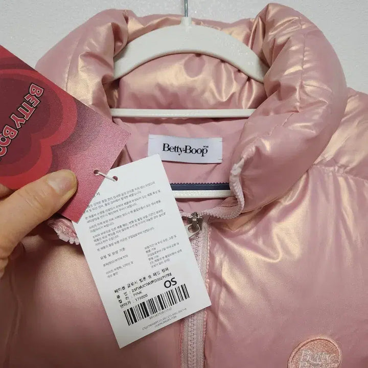 [BUNJANG] Betty Boop Pink Crop Padded Jumper / 베티붑 핑크 크롭 패딩 점퍼(새제품)