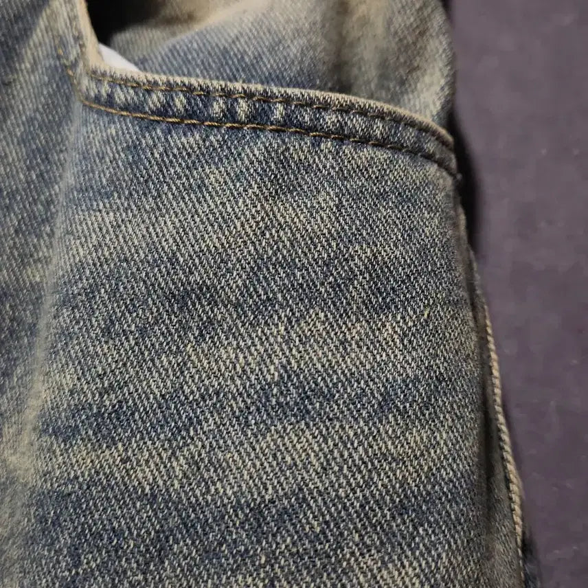 [BUNJANG] Washed Denim Wide Pants 2XL / 워싱 데님 와이드 팬츠 새상품 빅사이즈바지