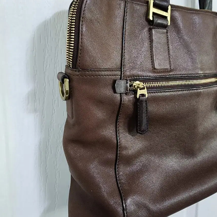 [BUNJANG] Tumi Brown Leather Briefcase / 투미 브라운 가죽 서류 가방
