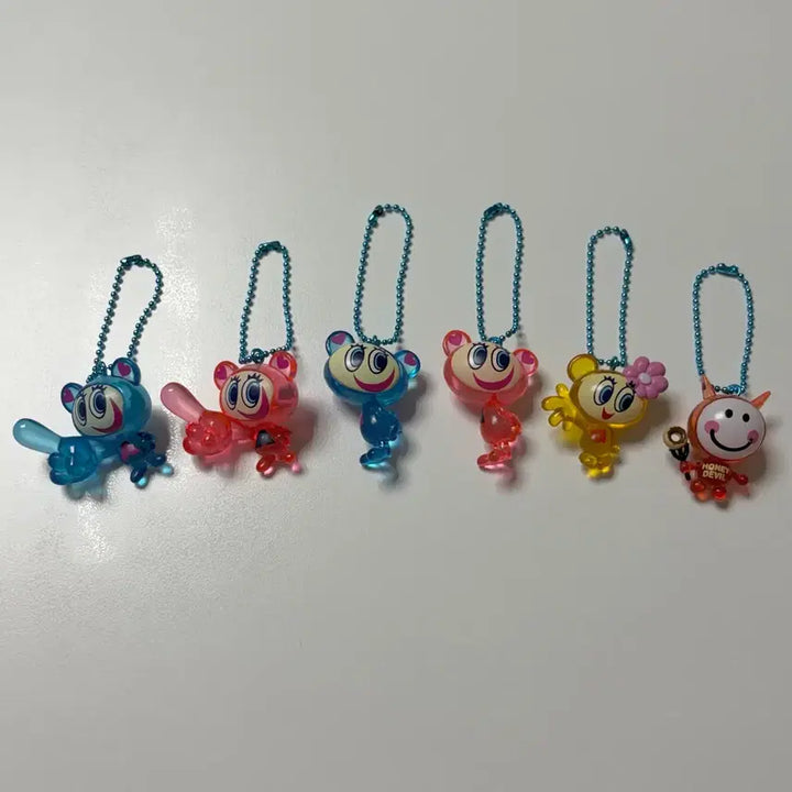 [BUNJANG] Angel Blue Mascot Clear Gacha Keyring Bundle Set / 엔젤블루 마스코트 클리어 가챠 키링 6개 세트 일괄 판매