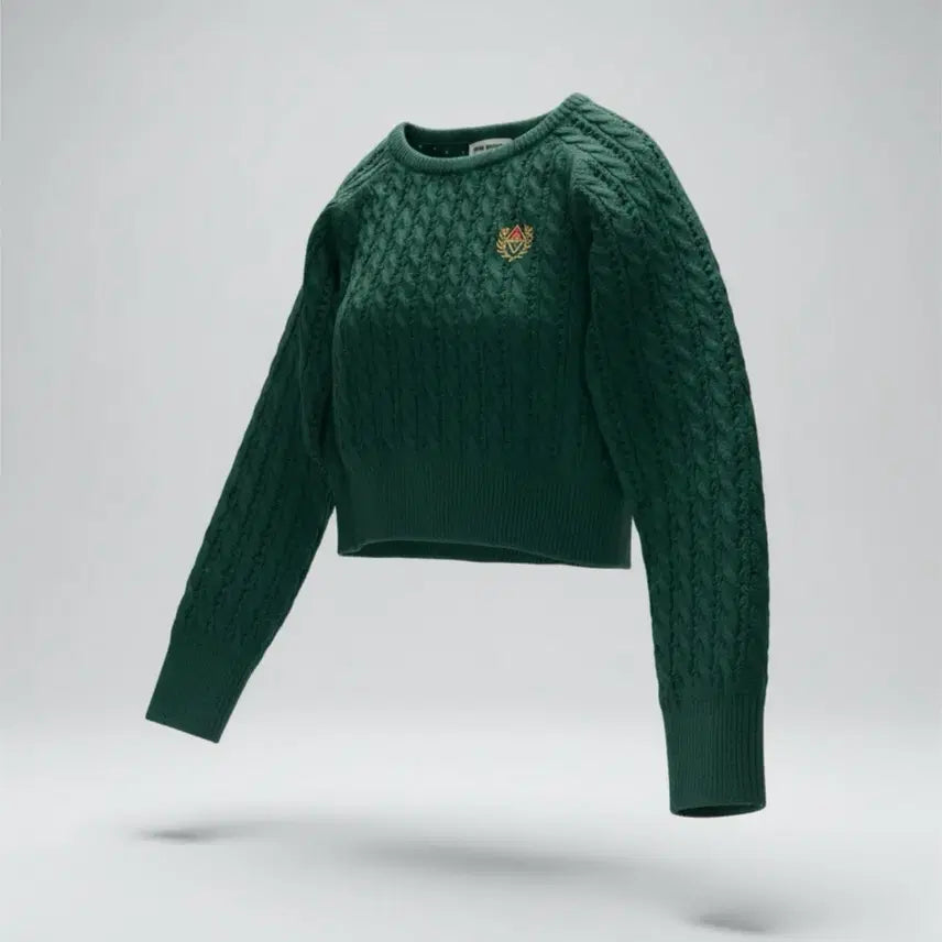 [BUNJANG] Comma Basic Cable Knit Crop Sweater / 여성F/ 콤마베이직 케이블 크롭니트