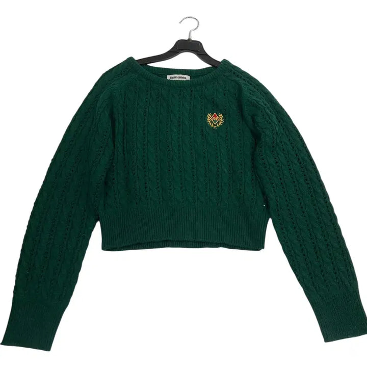 [BUNJANG] Comma Basic Cable Knit Crop Sweater / 여성F/ 콤마베이직 케이블 크롭니트