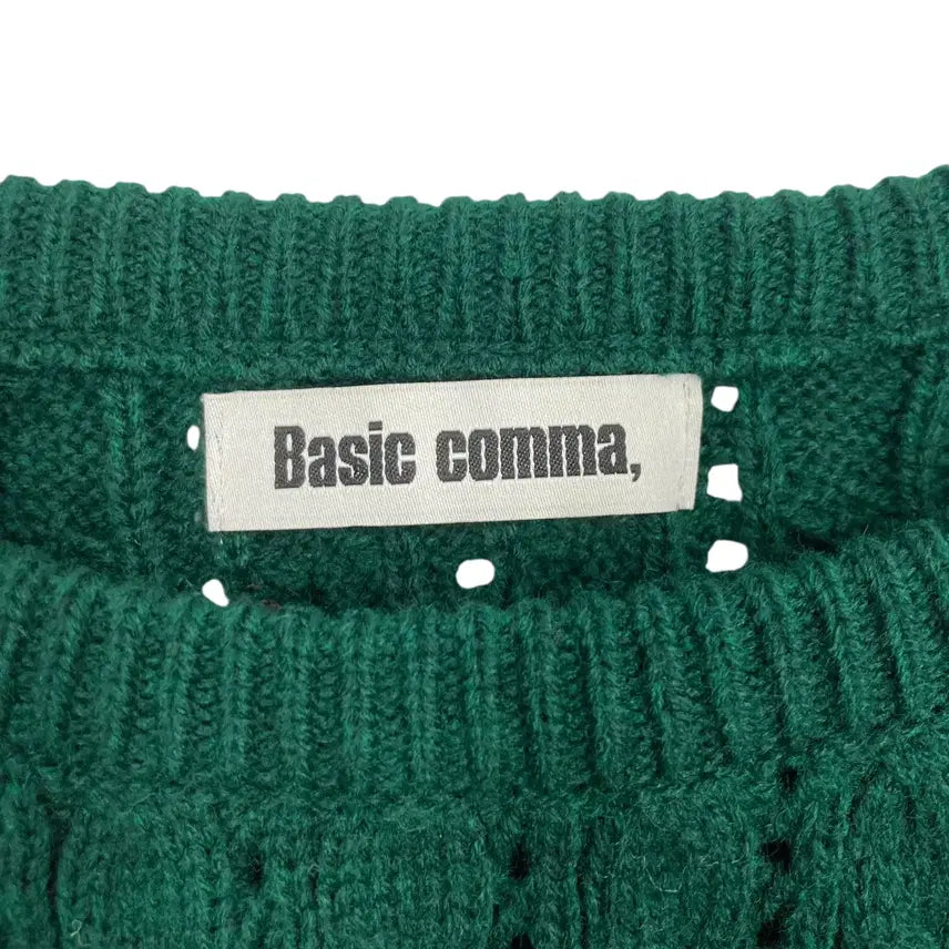 [BUNJANG] Comma Basic Cable Knit Crop Sweater / 여성F/ 콤마베이직 케이블 크롭니트