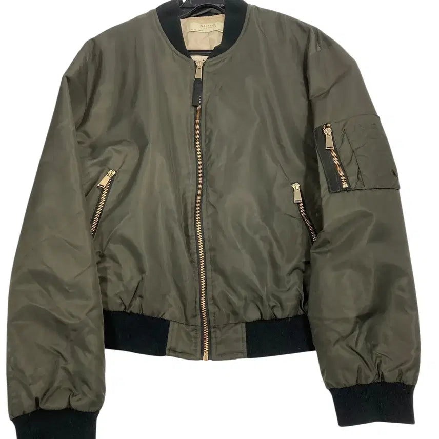 [BUNJANG] ZARA Basic Khaki Bomber Jacket / 여성L/ 자라베이직 카키 항공점퍼