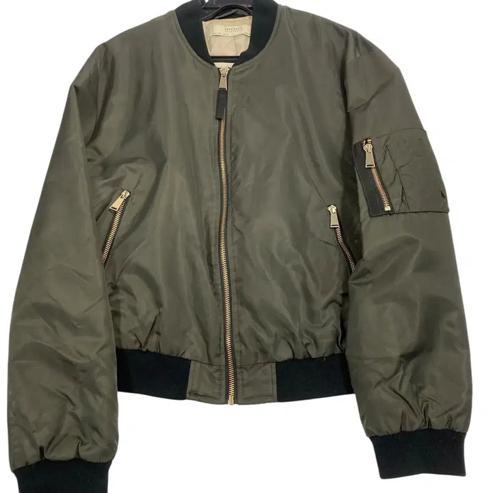 [BUNJANG] ZARA Basic Khaki Bomber Jacket / 여성L/ 자라베이직 카키 항공점퍼