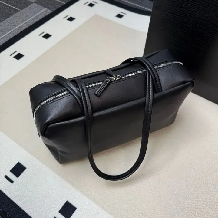 [BUNJANG] Astra Lambskin Leather Tote Bag - Black / 새상품 고급 여성가방 Astra 양가죽 토트백 블랙