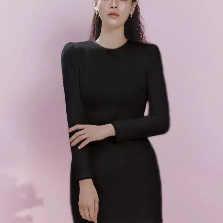 [SOLD OUT] 이바나헬싱키 Fleece jersey dress 블랙