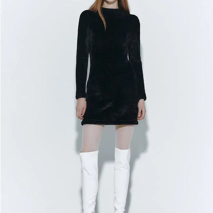 [SOLD OUT] 이바나헬싱키 Fleece jersey dress 블랙