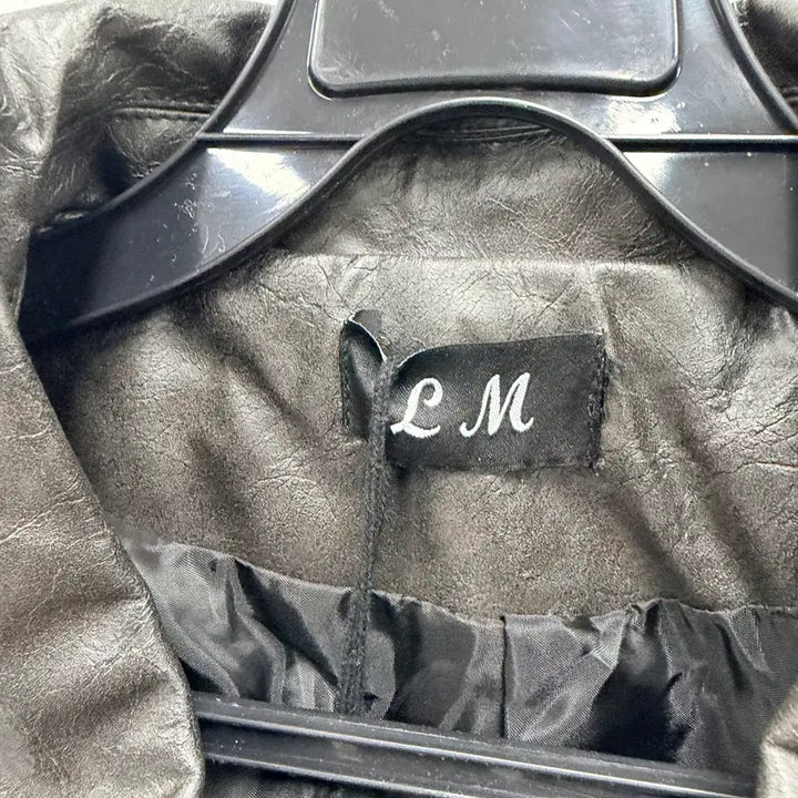 [BUNJANG] Imported Faux Leather Women's Blue Blouson Jacket / 여성M/ 텍새옷 수입 인조가죽 블루종 레더자켓