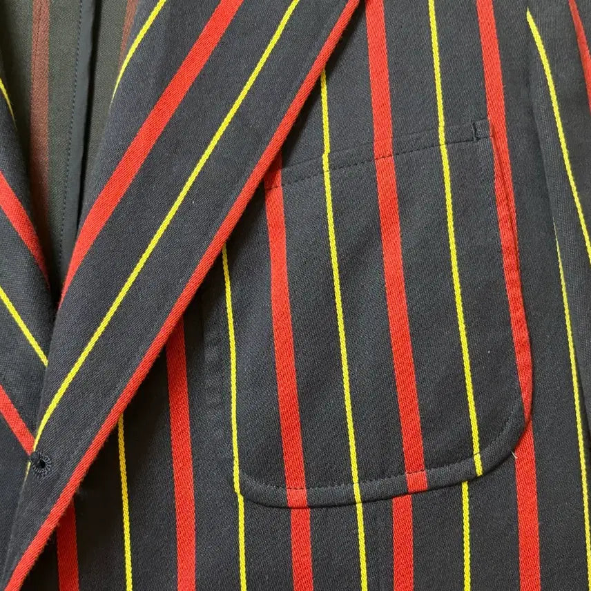 [BUNJANG] Polo Cotton Striped Blazer Jacket / 폴로 쓰리버튼 코튼 스트라이프 블레이져 자켓 m