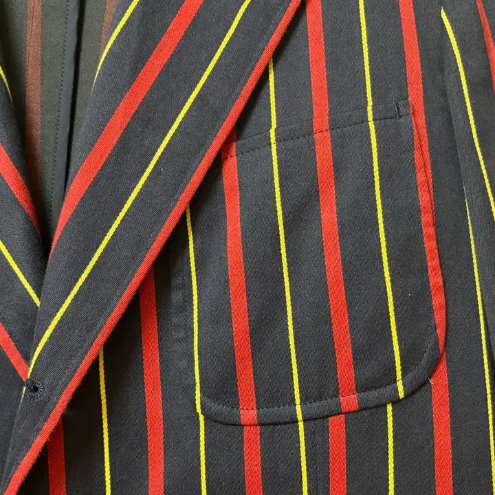 [BUNJANG] Polo Cotton Striped Blazer Jacket / 폴로 쓰리버튼 코튼 스트라이프 블레이져 자켓 m