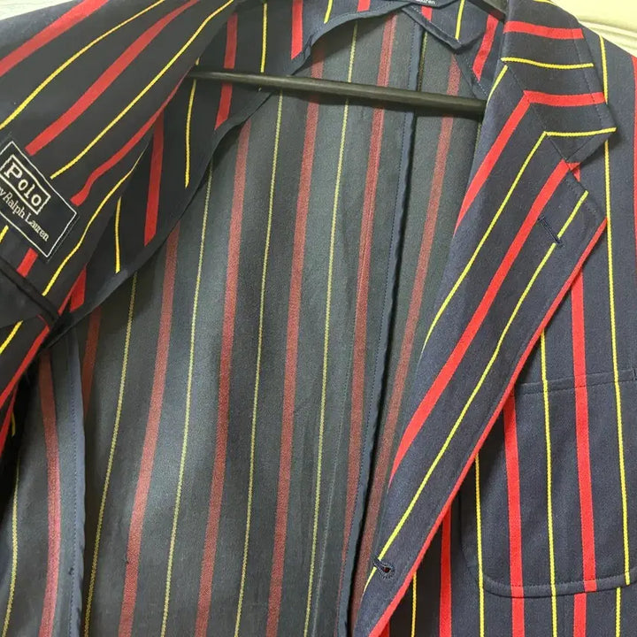 [BUNJANG] Polo Cotton Striped Blazer Jacket / 폴로 쓰리버튼 코튼 스트라이프 블레이져 자켓 m